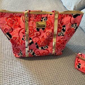 Lilly Pulitzer AOPi sorority tote with wallet.